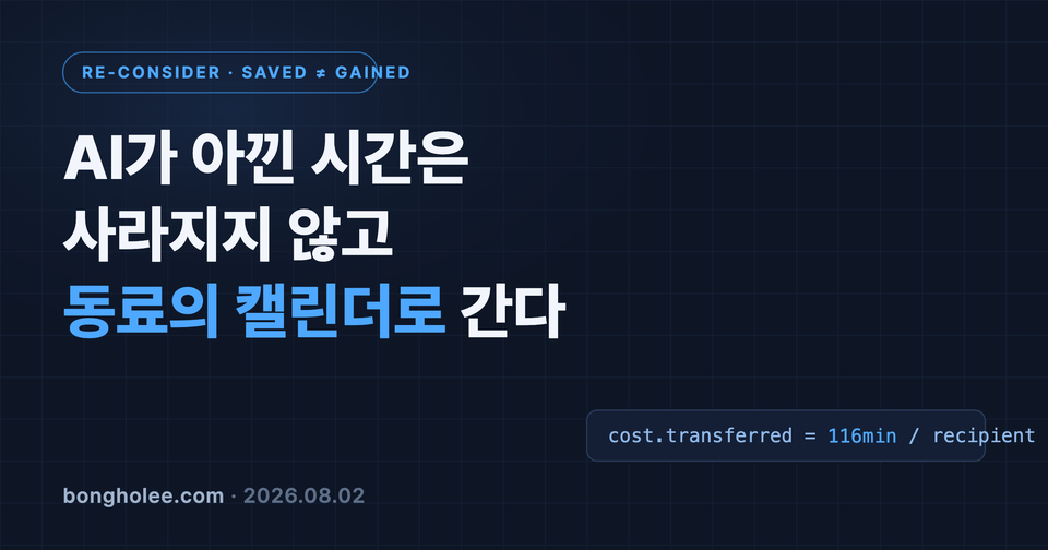 AI가 아낀 시간은 사라지지 않고 동료의 캘린더로 간다